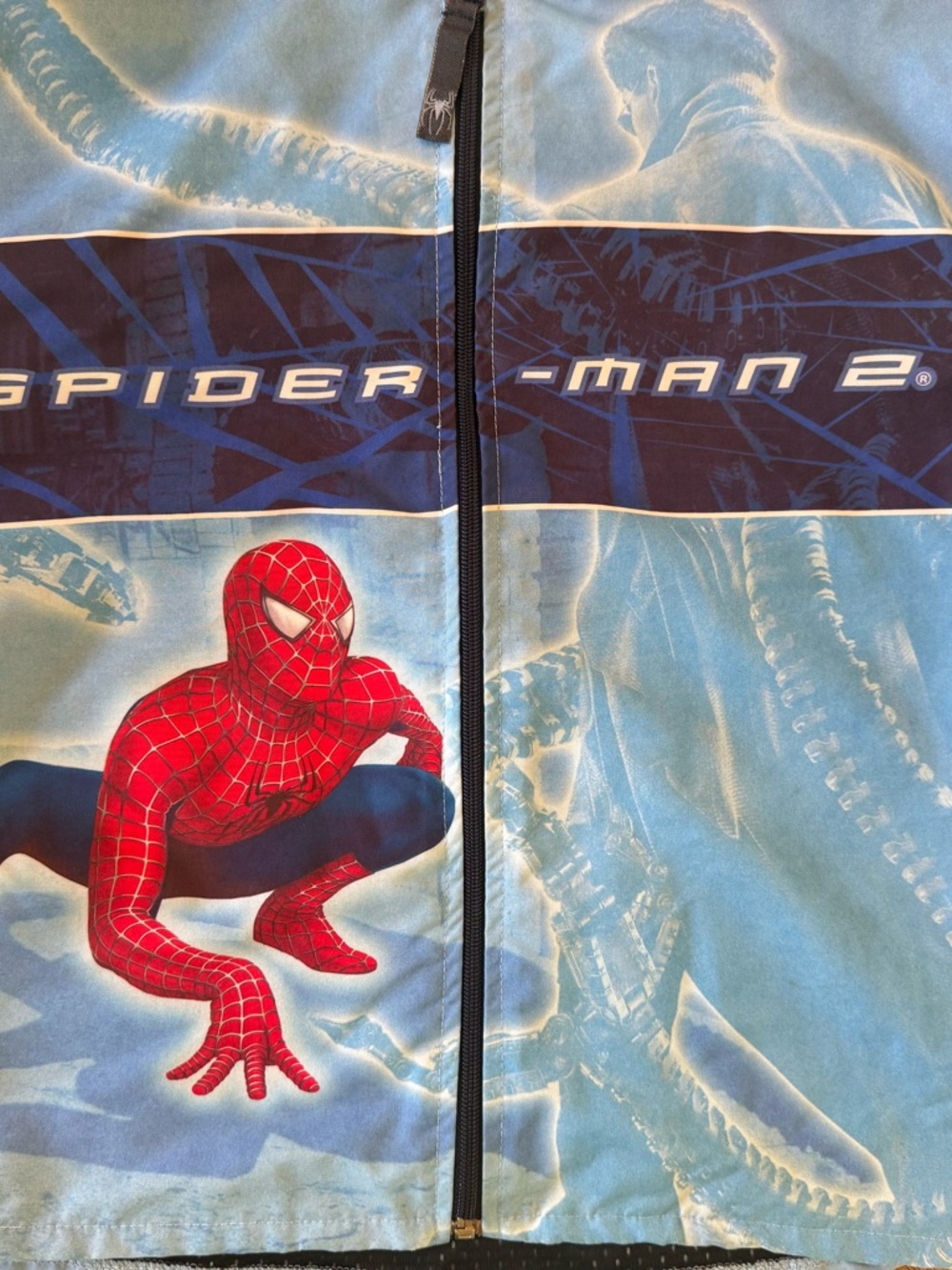 VINTAGE Spider-Man 2 Light Blue Kids Hoodie Jacket - Picture 4 of 7